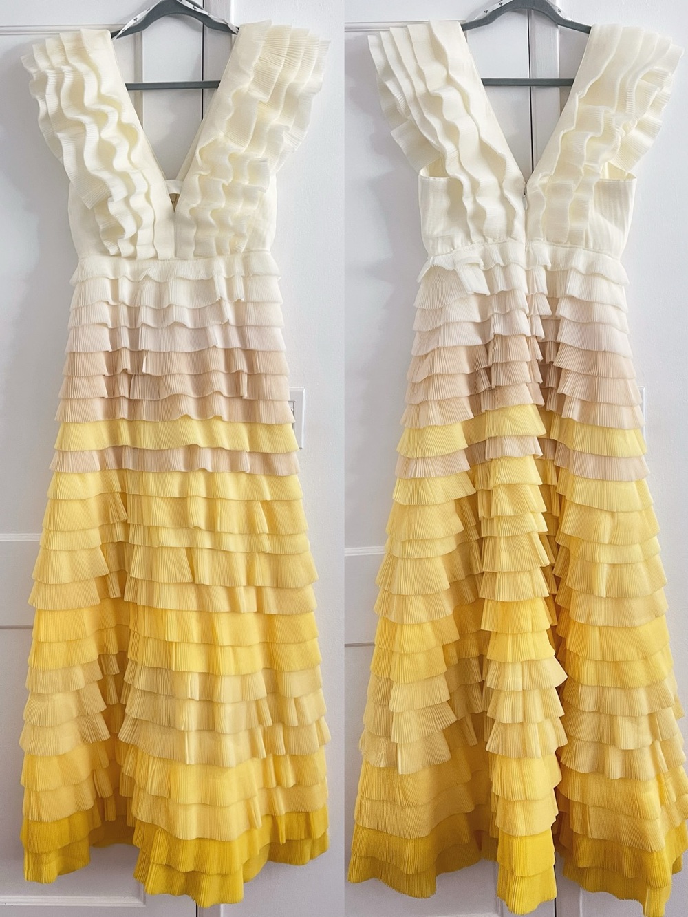AJE REFLECTION OMBRE GOWN IN IVORY/ACACIA YELLOW, US6, AU10 - Picture 2 of 15